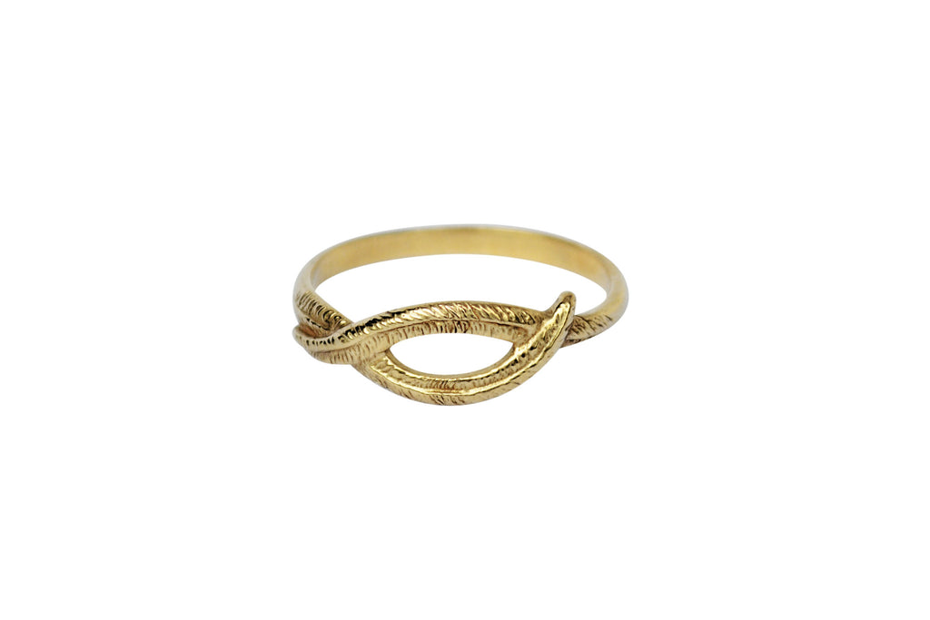 Gold Woven Palm Ring