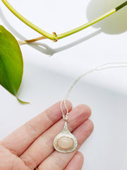 Drip Pendant Necklace w/ Peach Moonstone